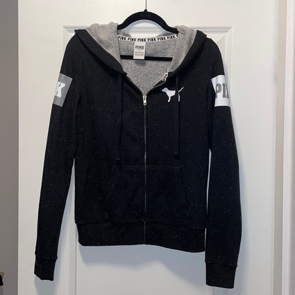 PINK VICTORIA’S SECRET FULL ZIP HOODIE - Picture 1 of 4